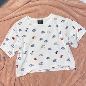 CHAMPION white all over print tee
